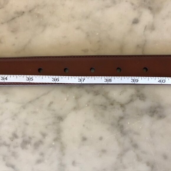 RALPH LAUREN Brown Leather Belt Silver Tone Buckle NWOT - Picture 14 of 16